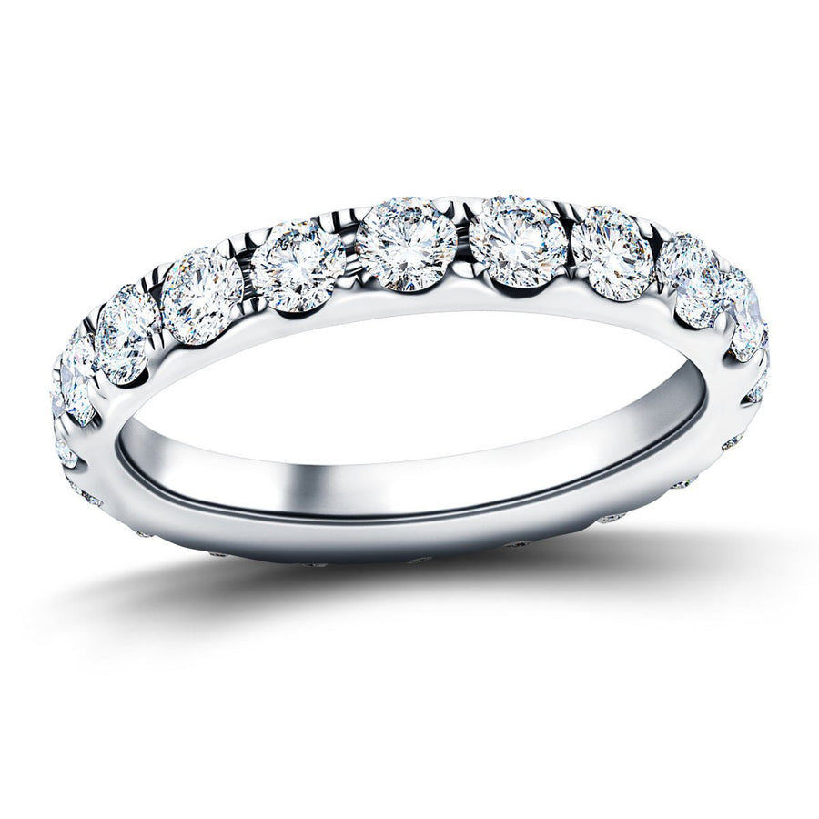 18 Stone Lab Diamond Full Eternity Ring 3.20ct G/VS in Platinum - After Diamonds
