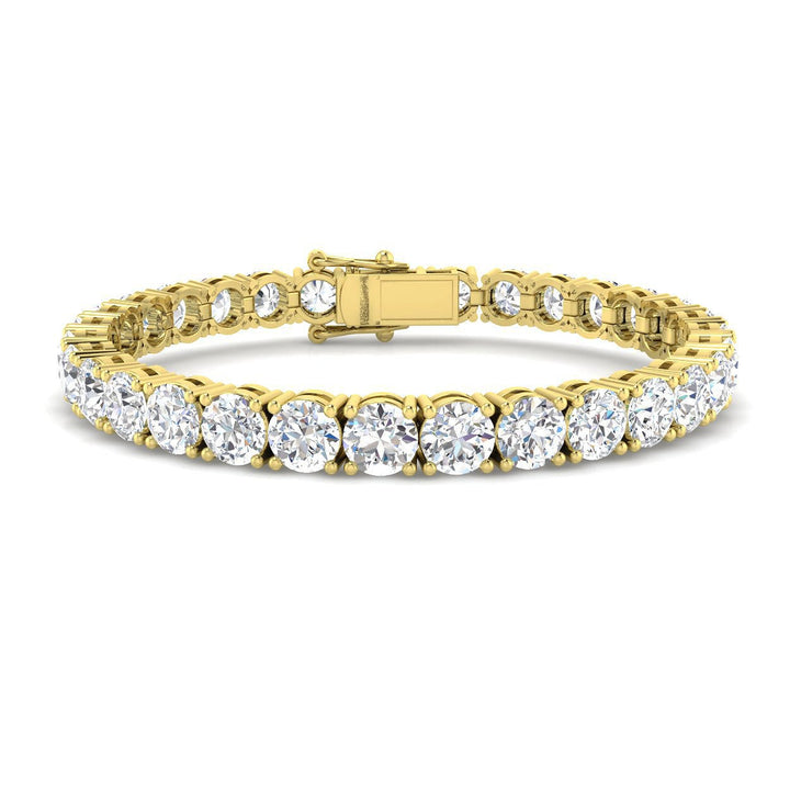 18ct Lab Diamond Tennis Bracelet D/VVS Quality Set in 9k Yellow Gold