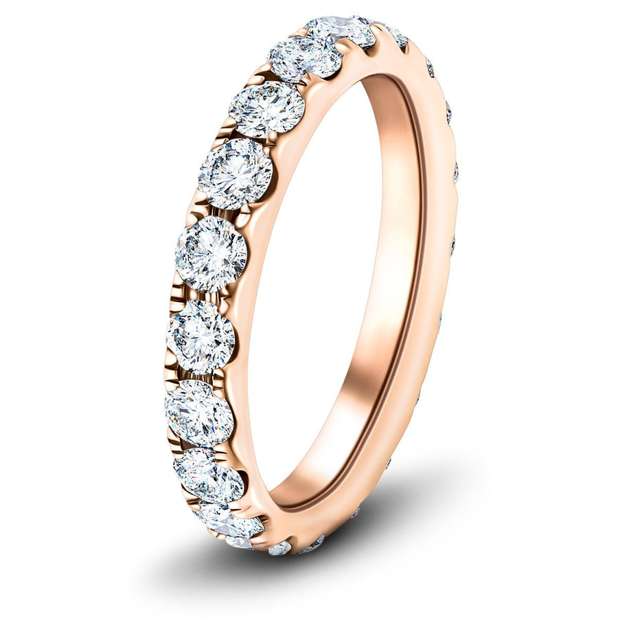20 Stone Lab Diamond Full Eternity Ring 2.00ct G/VS in 9k Rose Gold - After Diamonds