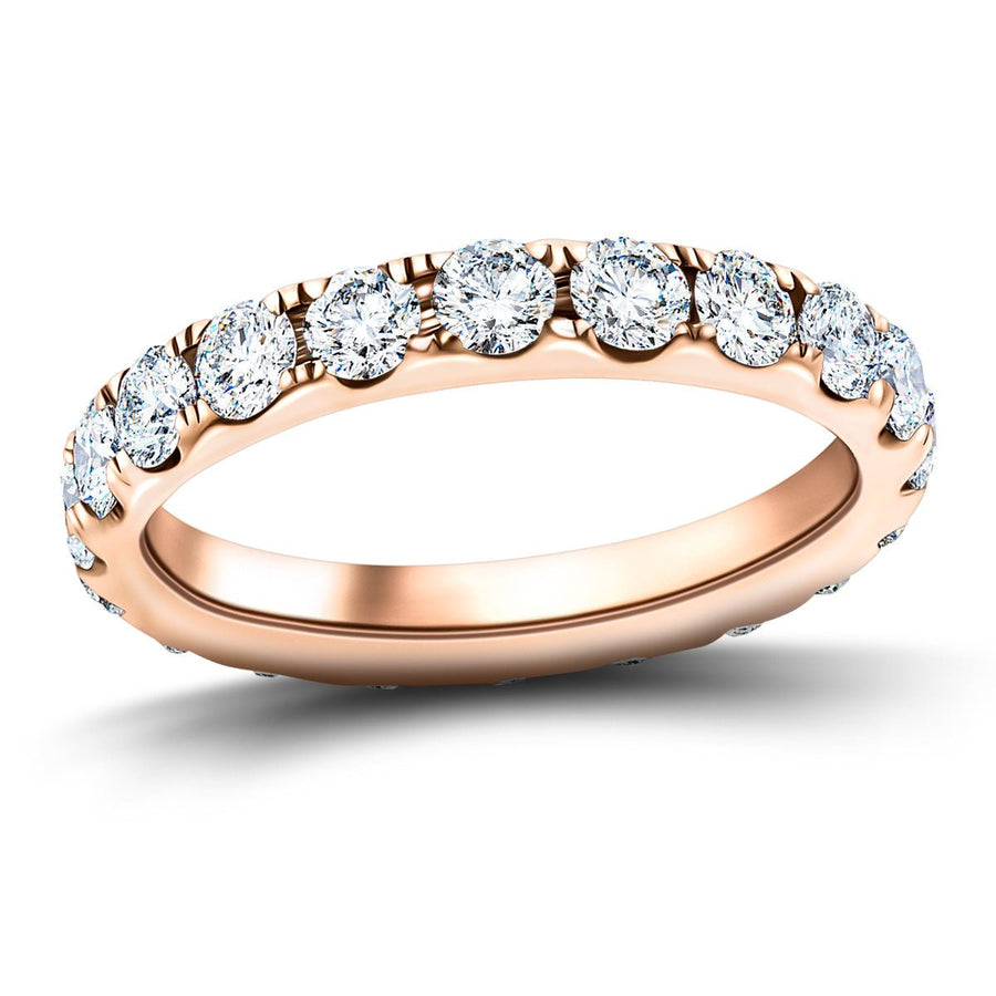 20 Stone Lab Diamond Full Eternity Ring 2.00ct G/VS in 9k Rose Gold - After Diamonds