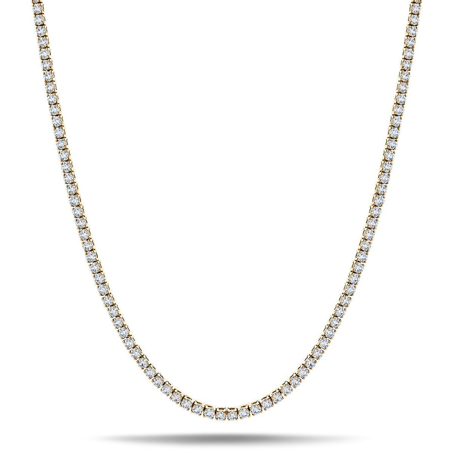 20ct Lab Diamond Tennis Necklace G/VS Quality in 18k Yellow Gold - After Diamonds