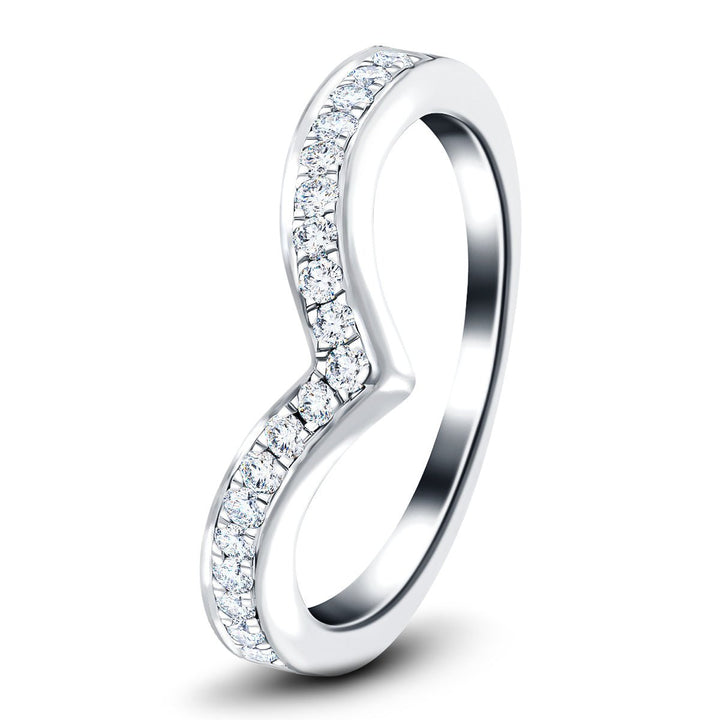 21 Stone Lab Diamond Wishbone Ring 0.10ct D/VVS Quality in 18k White Gold