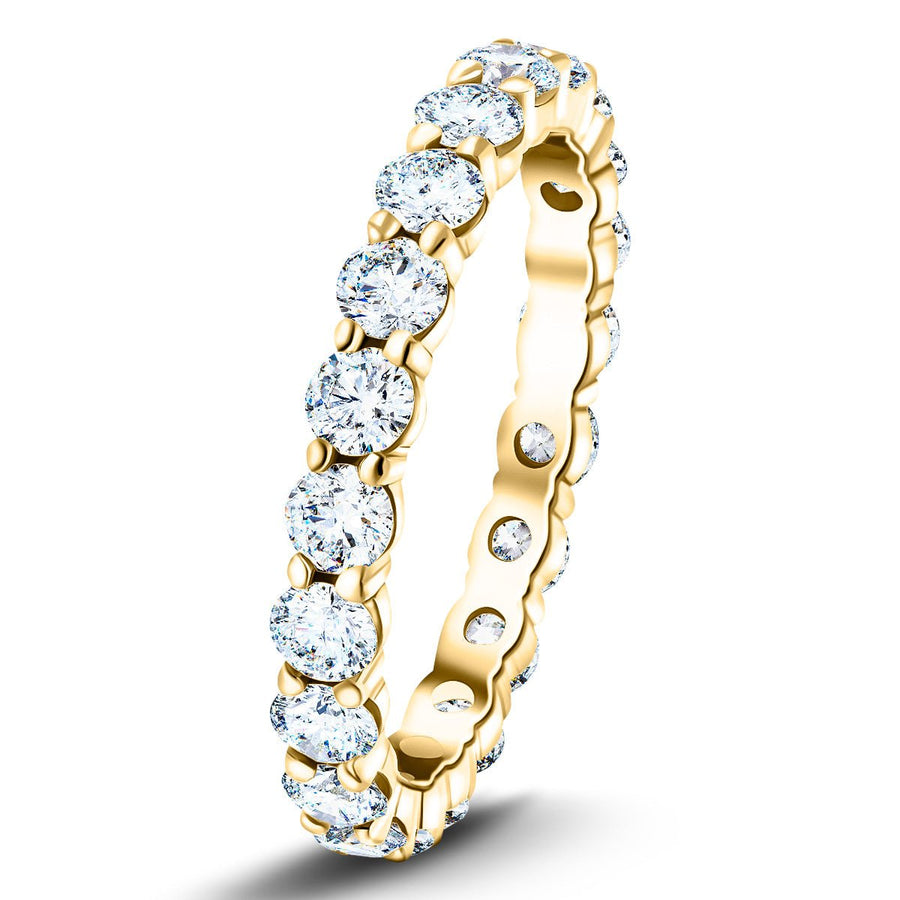 28 Stone Lab Diamond Full Eternity Ring 1.00ct G/VS in 18k Yellow Gold 2.0mm - After Diamonds