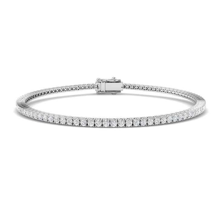 2ct Lab Diamond Tennis Bracelet D/VVS Quality Set in 9k White Gold