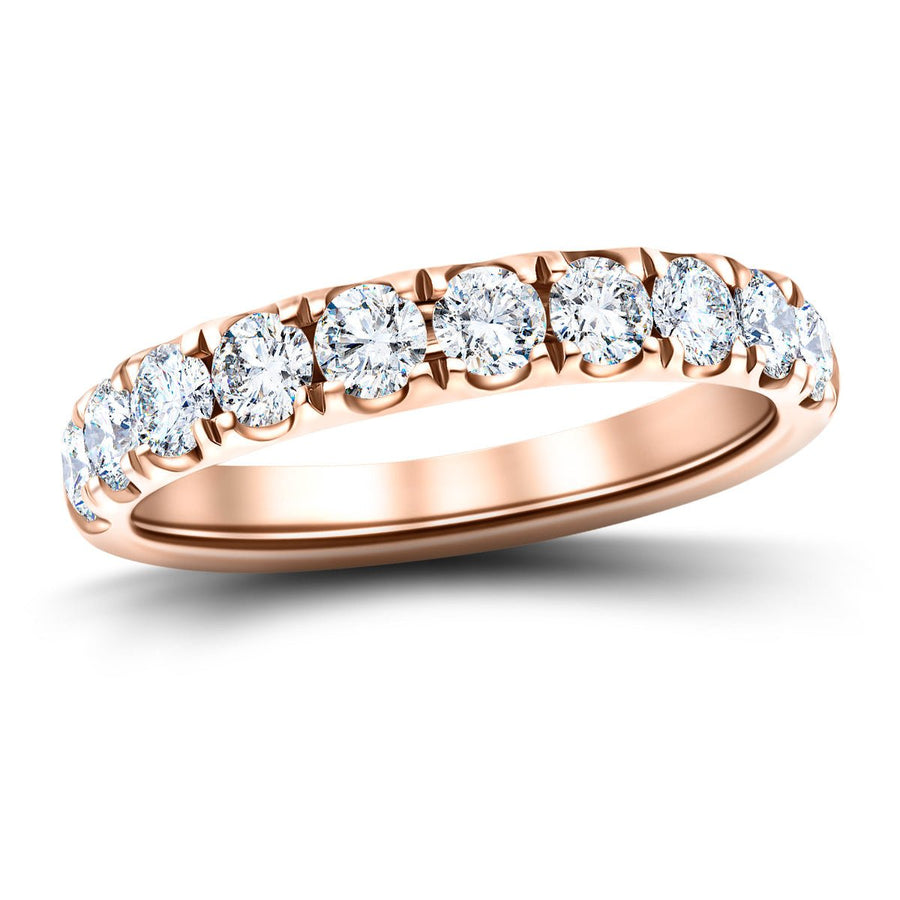 8 Stone Lab Diamond Half Eternity Ring 1.50ct G/VS in 18k Rose Gold - After Diamonds