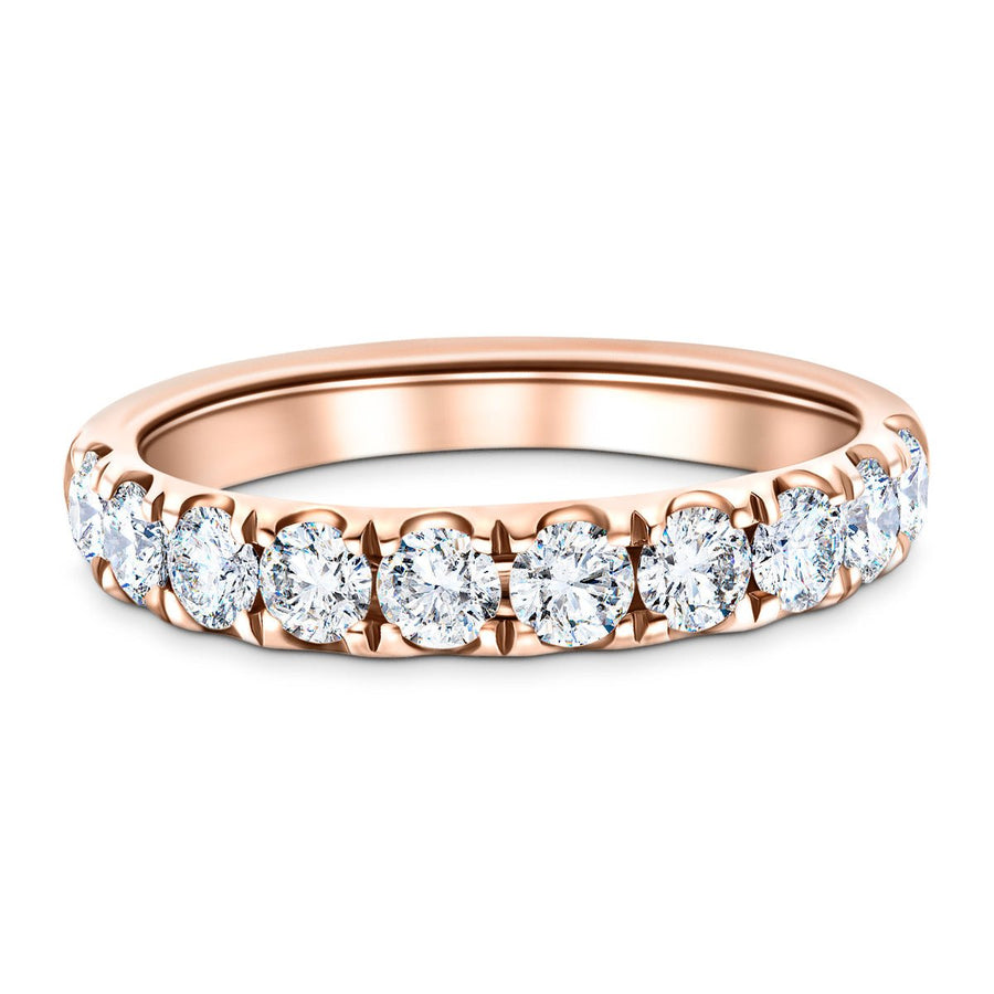 8 Stone Lab Diamond Half Eternity Ring 1.50ct G/VS in 18k Rose Gold - After Diamonds