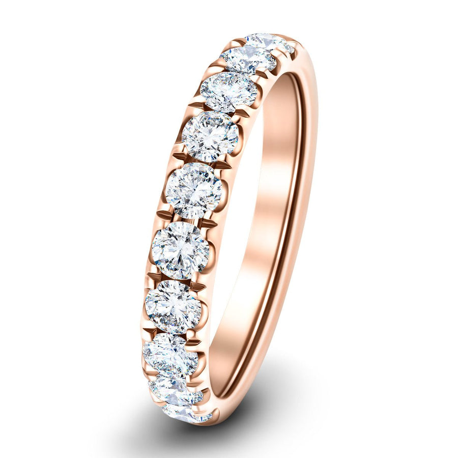 8 Stone Lab Diamond Half Eternity Ring 1.50ct G/VS in 18k Rose Gold - After Diamonds