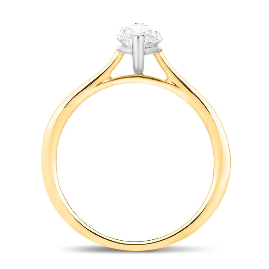 Ava Lab Marquise Diamond Solitaire Engagement Ring 3.00ct D/VVS 18k Yellow Gold - After Diamonds