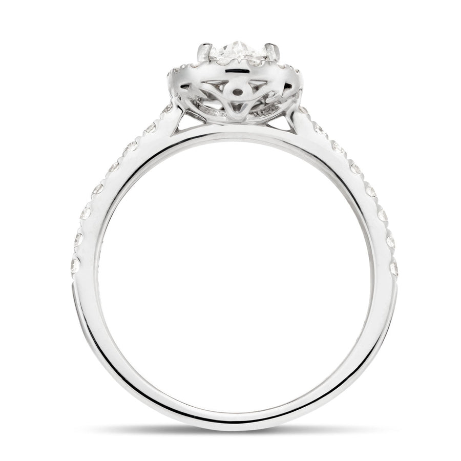 Chloe Lab Diamond Halo Oval Engagement Ring 1.50ct G/VS in Platinum - After Diamonds