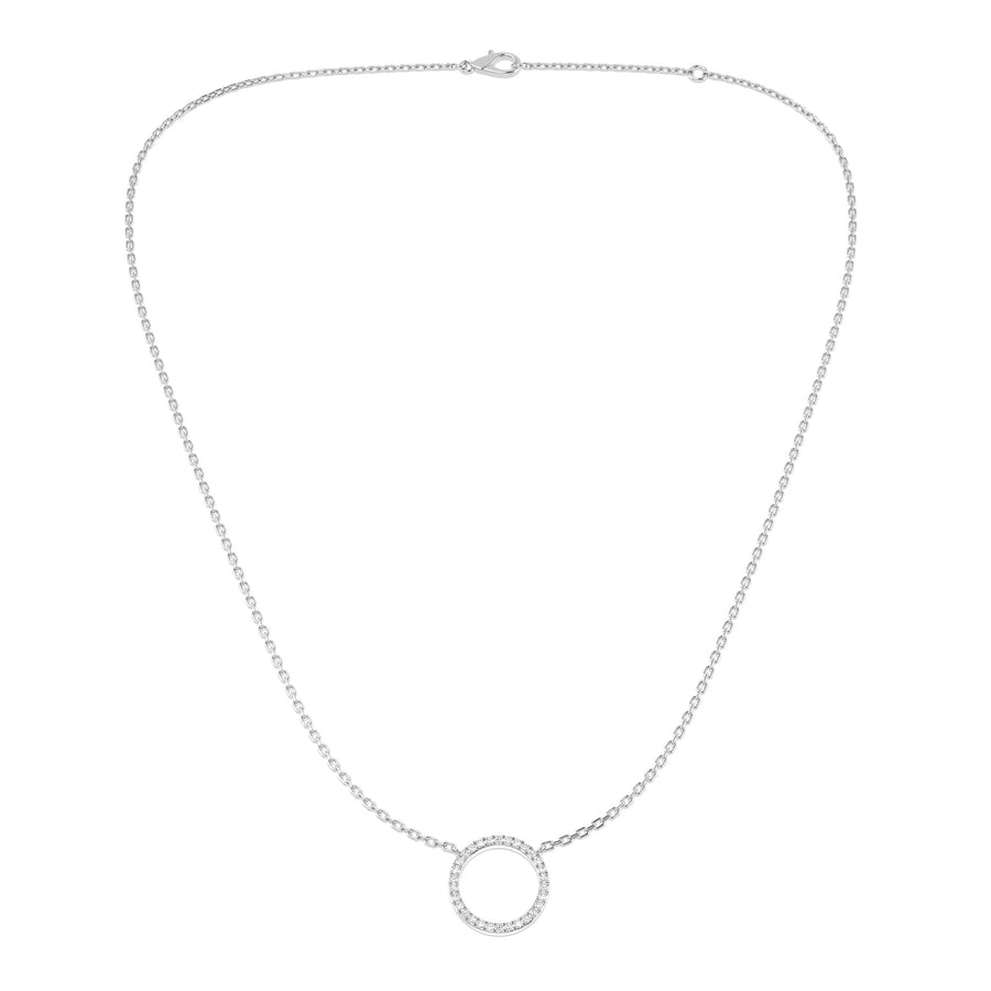 Circle Lab Diamond Necklace 0.10ct in 925 Silver - After Diamonds