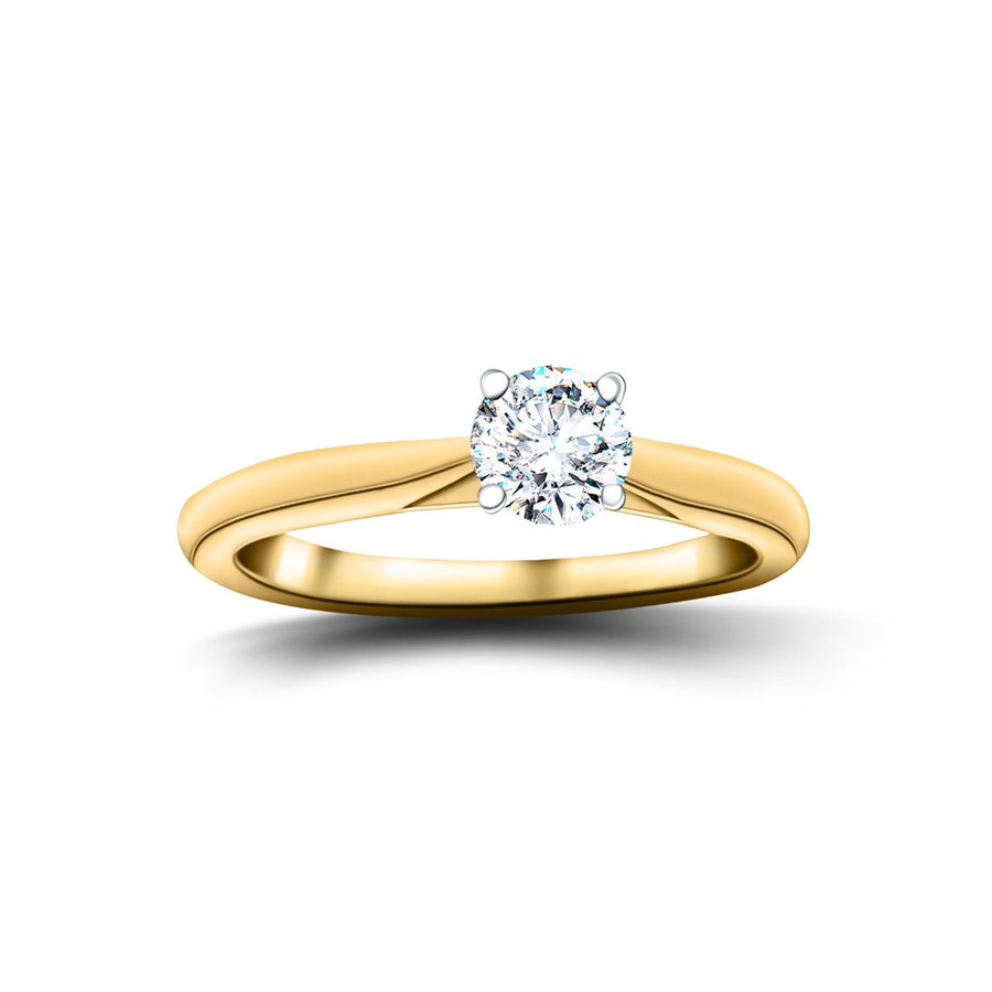 Ella Lab Diamond Solitaire Engagement Ring 0.50ct D/VVS 18k Yellow Gold - After Diamonds