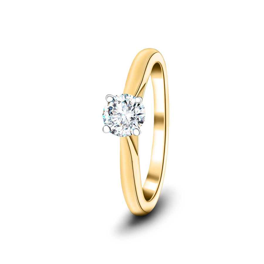 Ella Lab Diamond Solitaire Engagement Ring 0.50ct D/VVS 18k Yellow Gold - After Diamonds