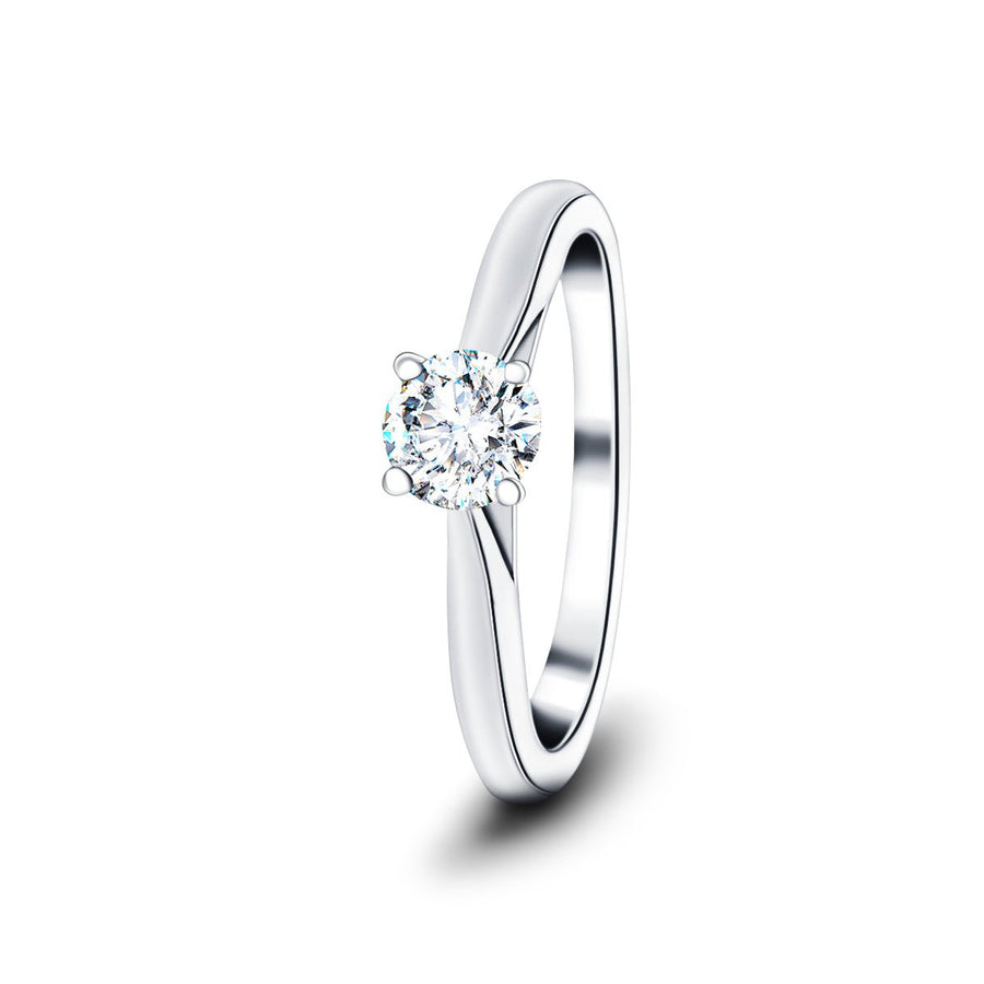 Ella Lab Diamond Solitaire Engagement Ring 0.50ct G/VS 9k White Gold - After Diamonds