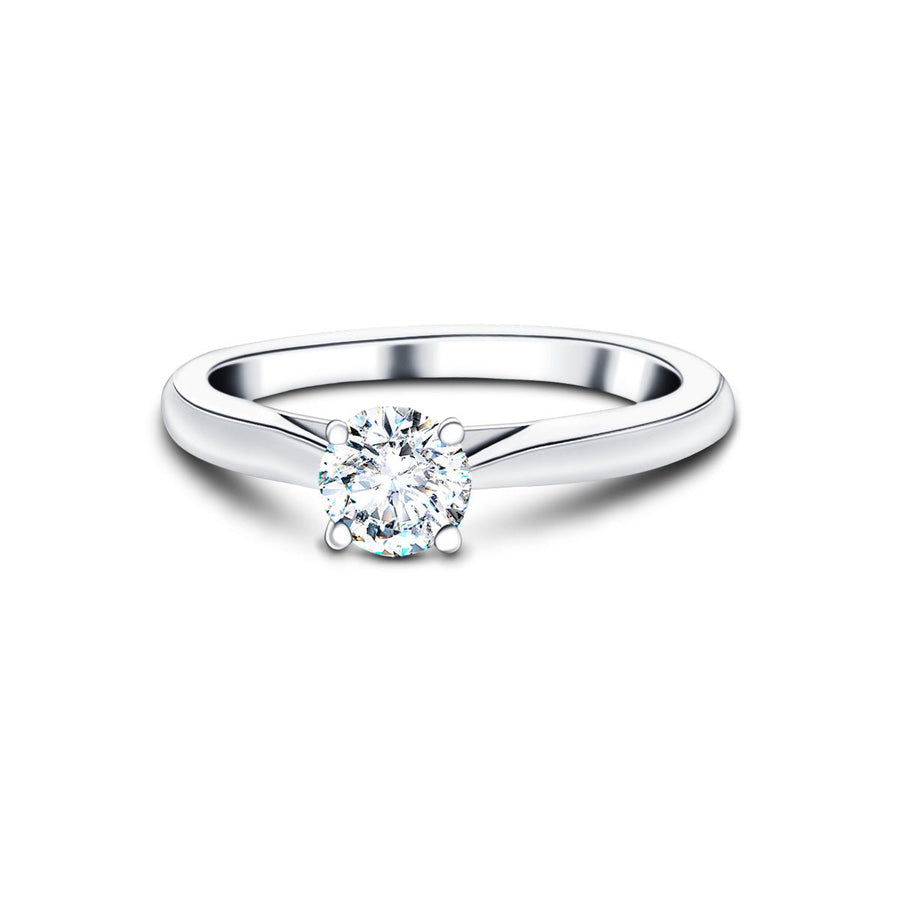 Ella Lab Diamond Solitaire Engagement Ring 0.70ct D/VVS 18k White Gold - After Diamonds