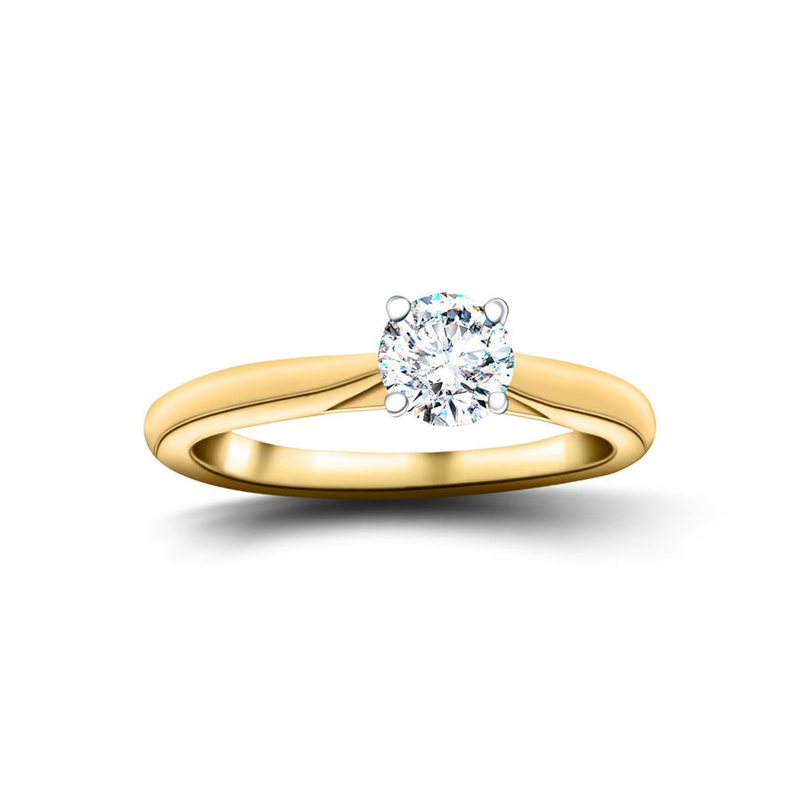 Ella Lab Diamond Solitaire Engagement Ring 0.70ct D/VVS 18k Yellow Gold - After Diamonds