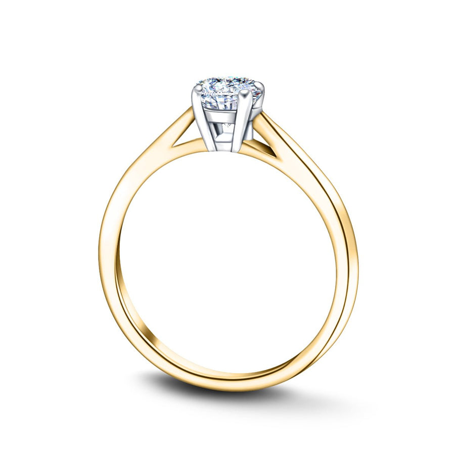 Ella Lab Diamond Solitaire Engagement Ring 1.00ct G/VS 18k Yellow Gold - After Diamonds