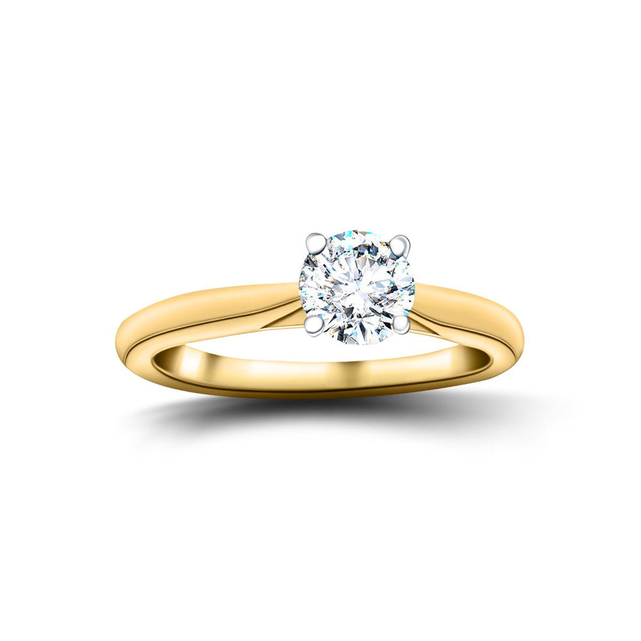 Ella Lab Diamond Solitaire Engagement Ring 1.00ct G/VS 18k Yellow Gold - After Diamonds