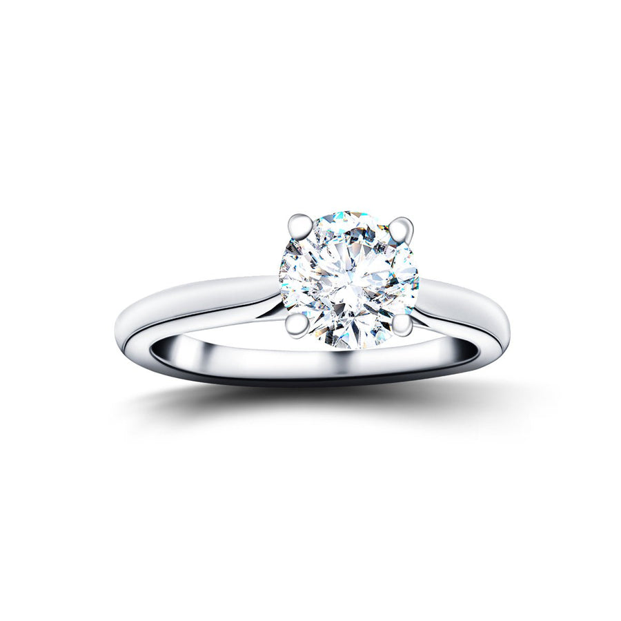 Ella Lab Diamond Solitaire Engagement Ring 3.00ct G/VS 18k White Gold - After Diamonds
