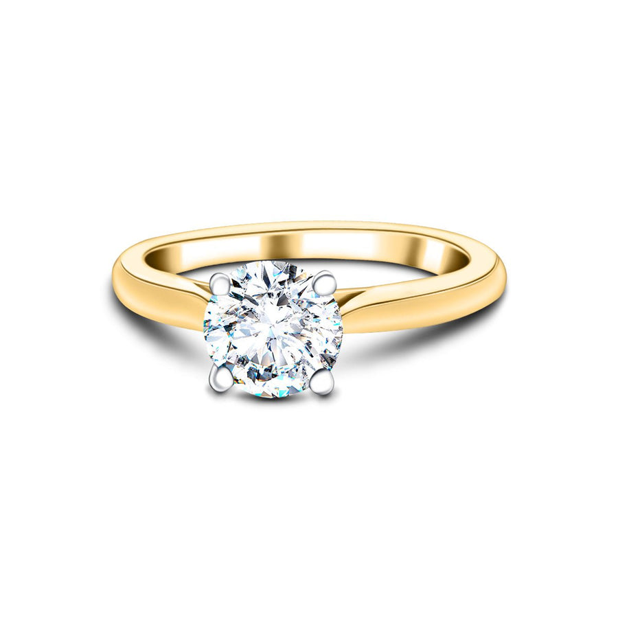 Ella Lab Diamond Solitaire Engagement Ring 3.00ct G/VS 18k Yellow Gold - After Diamonds