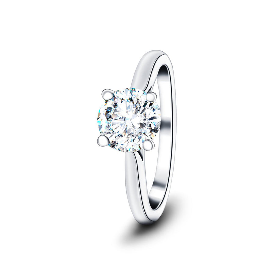 Ella Lab Diamond Solitaire Engagement Ring 4.00ct D/VVS 18k White Gold - After Diamonds