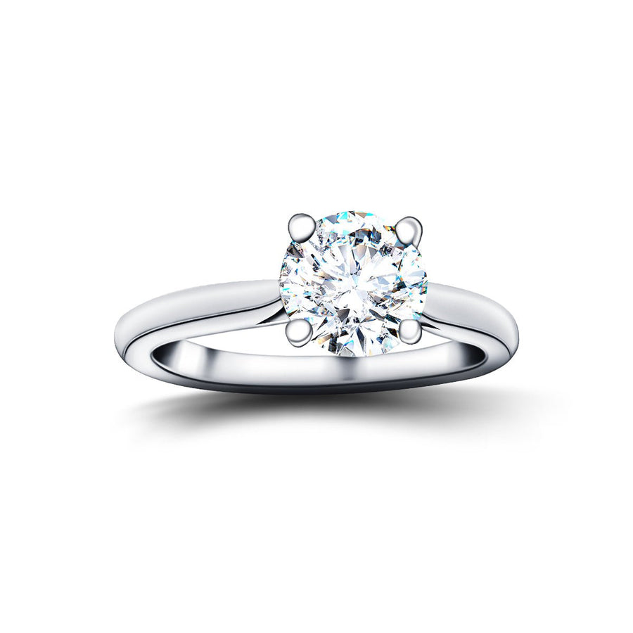 Ella Lab Diamond Solitaire Engagement Ring 4.00ct D/VVS 18k White Gold - After Diamonds
