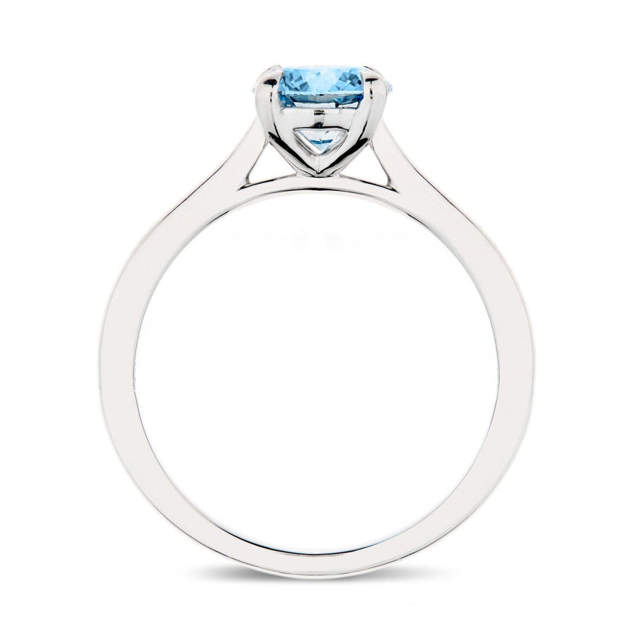 Ellie Blue Lab Diamond Solitaire Engagement Ring 1.00ct in 18k White Gold - After Diamonds