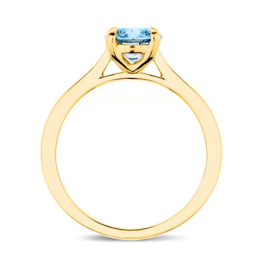 Ellie Blue Lab Diamond Solitaire Engagement Ring 1.00ct in 18k Yellow Gold - After Diamonds