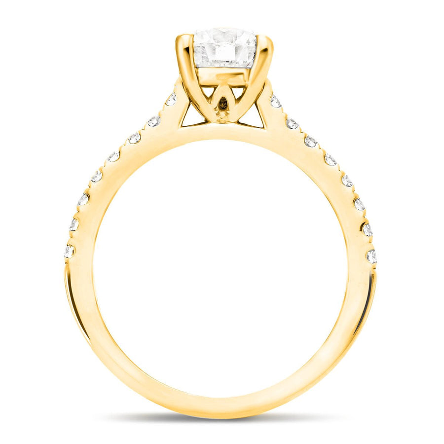 Emily Lab Diamond Round Engagement Ring 0.75ct G/VS 18k Yellow Gold - After Diamonds