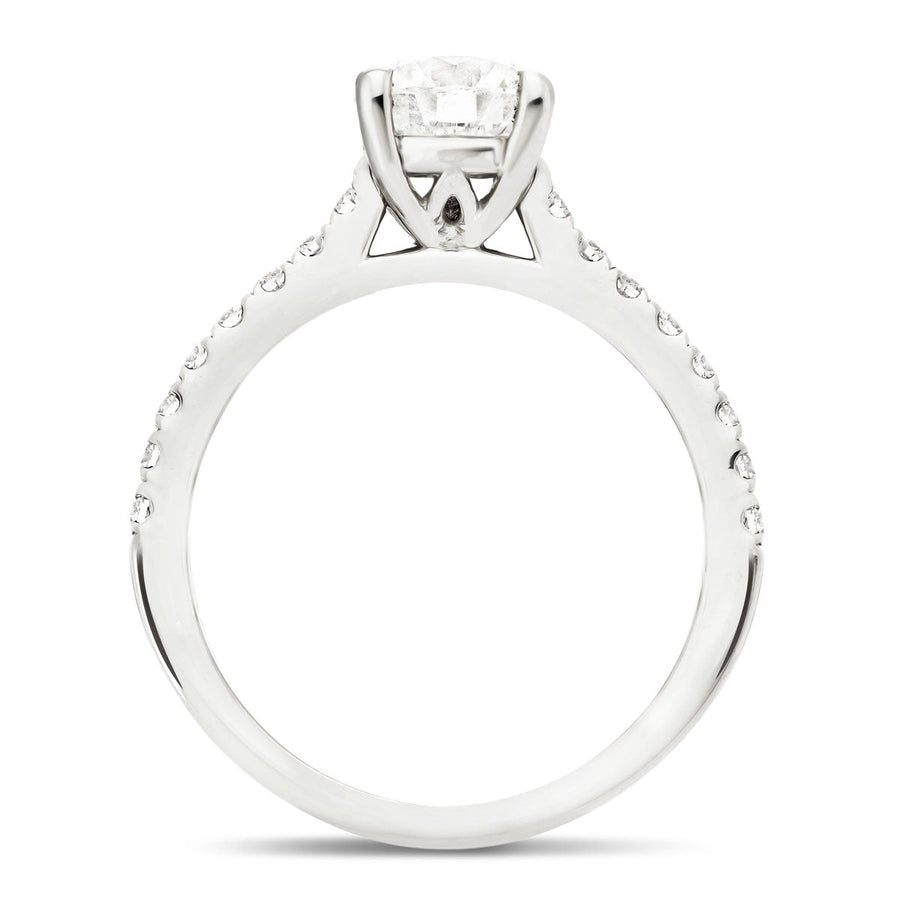 Emily Lab Diamond Round Engagement Ring 1.25ct D/VVS Platinum - After Diamonds