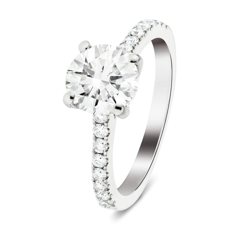 Emily Lab Diamond Round Engagement Ring 1.25ct G/VS Platinum - After Diamonds