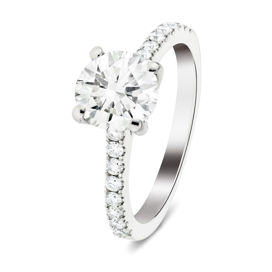 Emily Lab Diamond Round Engagement Ring 1.80ct G/VS Platinum - After Diamonds