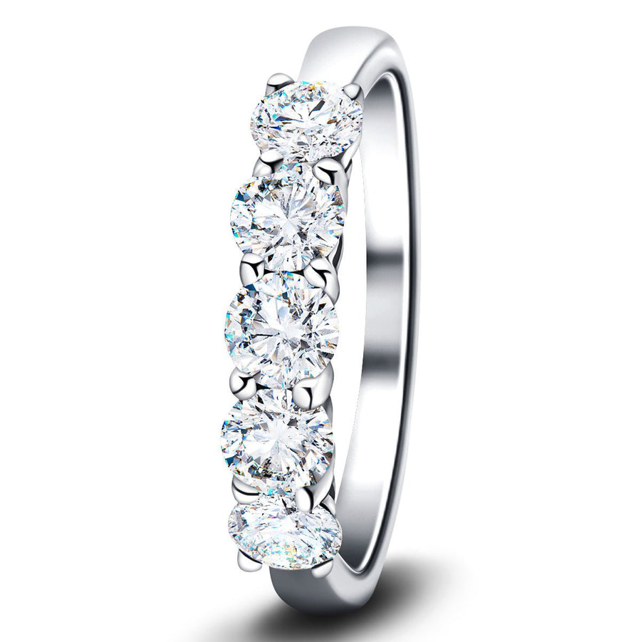 Five Stone Lab Diamond Eternity Ring 3.50ct D/VVS in Platinum - After Diamonds