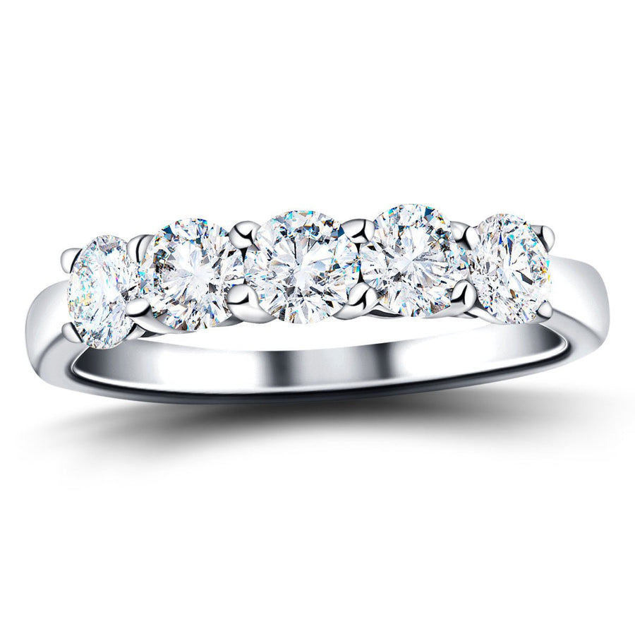 Five Stone Lab Diamond Eternity Ring 3.50ct D/VVS in Platinum - After Diamonds