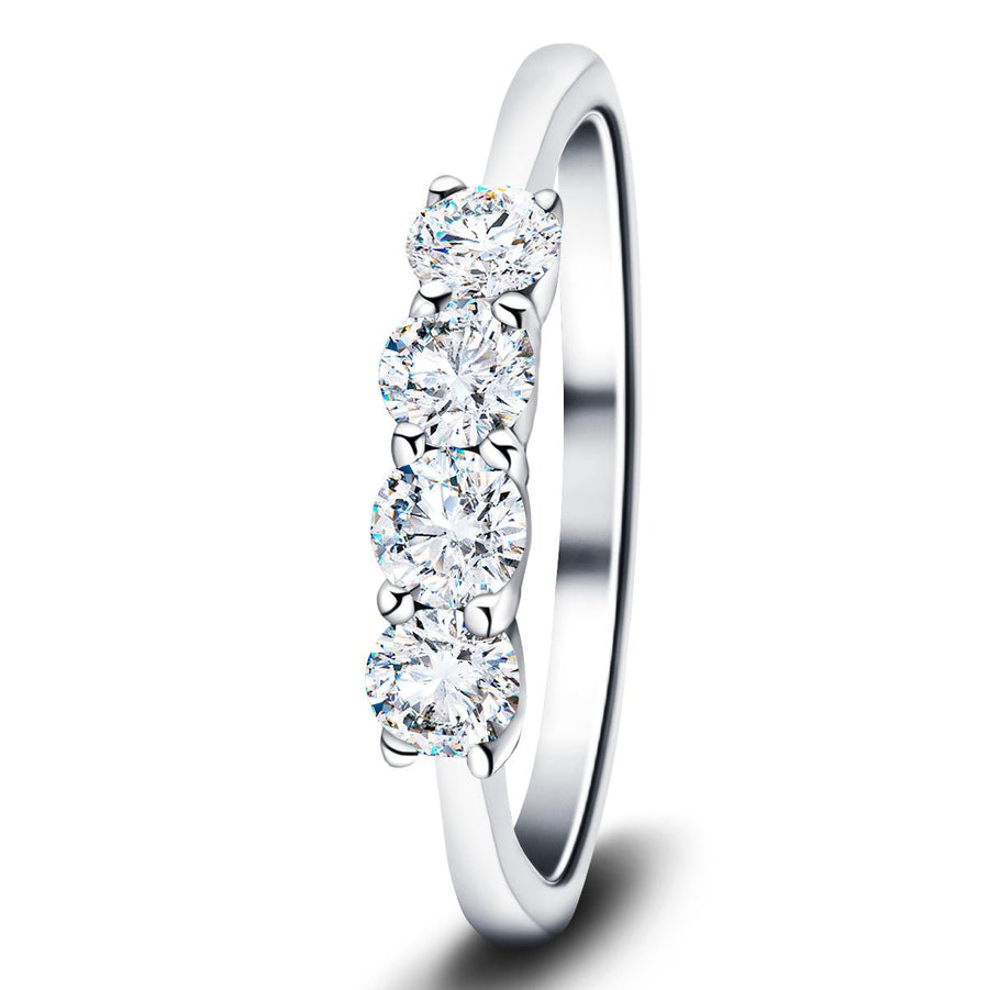 Four Stone Lab Diamond Eternity Ring Four-stone 2.00ct G VS IGI-certified lab diamond eternity ring in platinum.