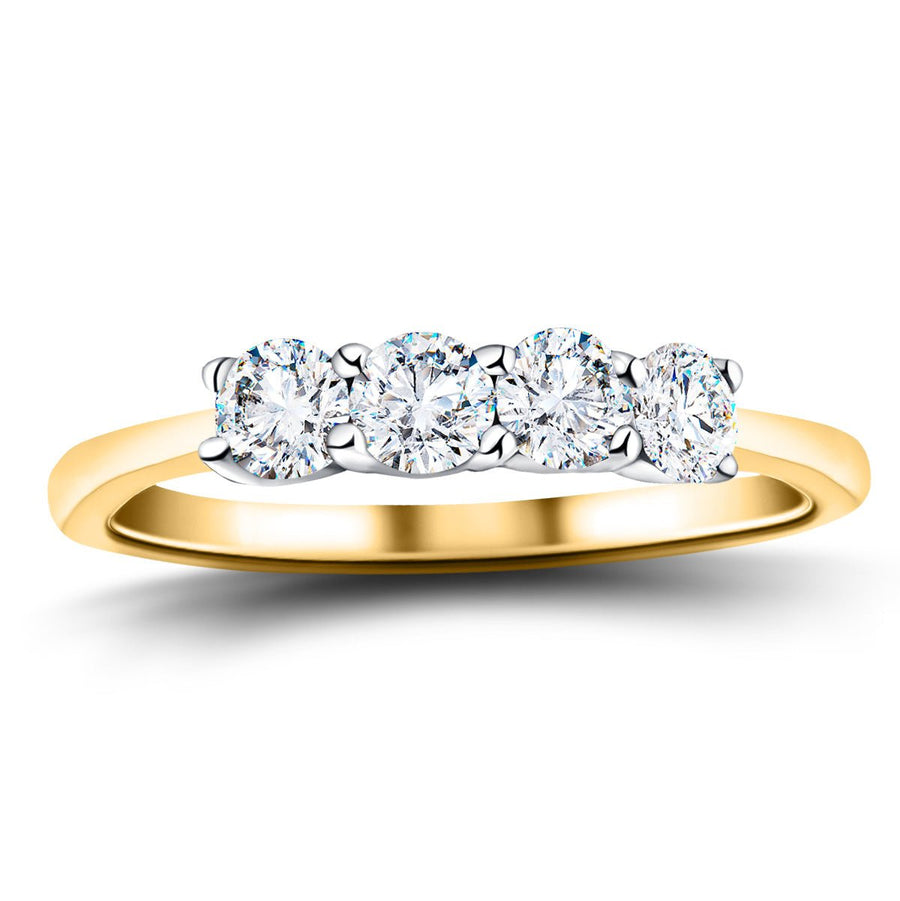 Four Stone Lab Diamond Eternity Ring 4.00ct G/VS in 18k Yellow Gold - After Diamonds