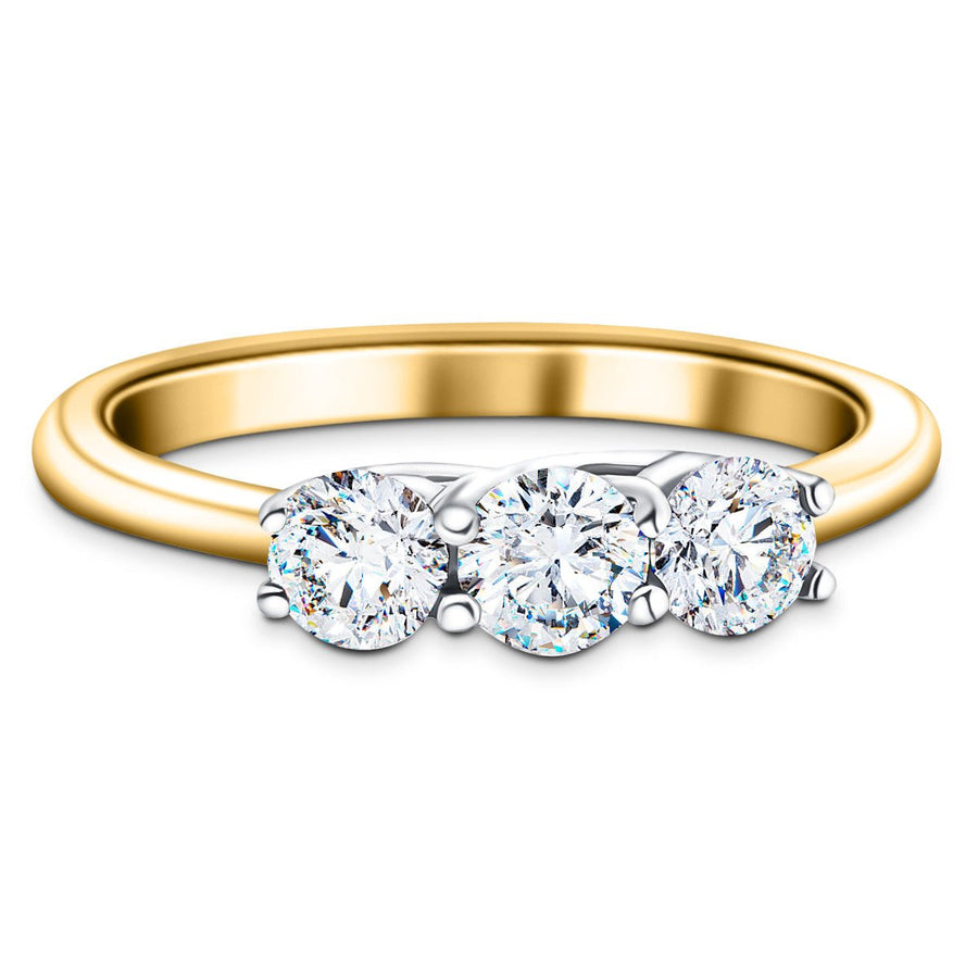Graduated Three Stone Lab Diamond Ring 0.50ct G/VS in 18k Yellow Gold - After Diamonds
