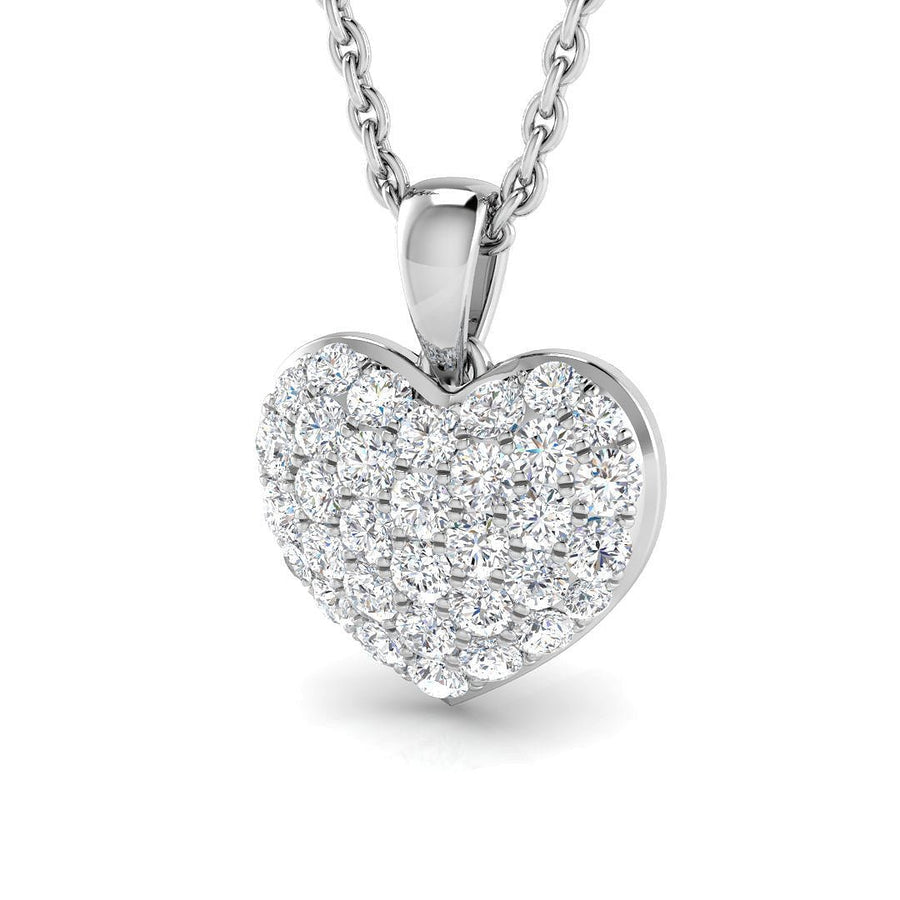 Heart Necklace Pendant Lab Diamond 0.40ct In 9K White Gold - After Diamonds