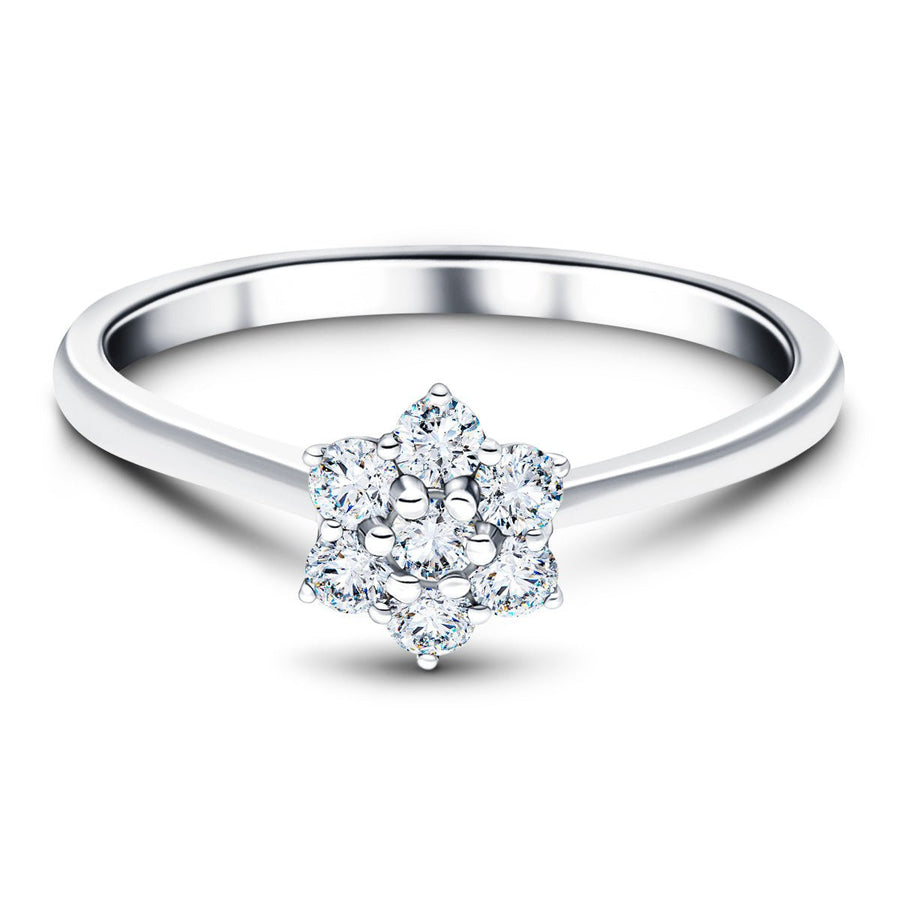 Lab Diamond 0.25ct Cluster Ring G/VS Quality in 9k White Gold - After Diamonds