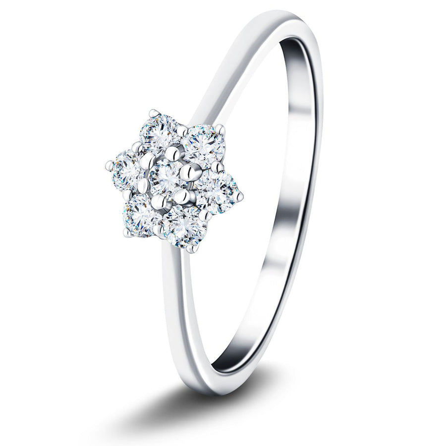 Lab Diamond 0.25ct Cluster Ring G/VS Quality in 9k White Gold - After Diamonds