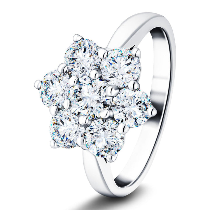 Lab Diamond 0.50ct Cluster Ring D/VVS Quality in 9k White Gold