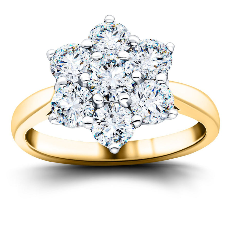 Lab Diamond 0.50ct Cluster Ring G/VS Quality in 9k Yellow Gold - After Diamonds