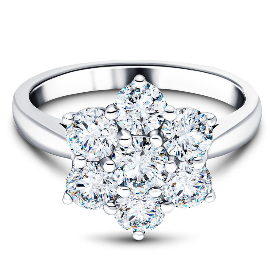 Lab Diamond 0.50ct Cluster Ring G/VS Quality in Platinum - After Diamonds
