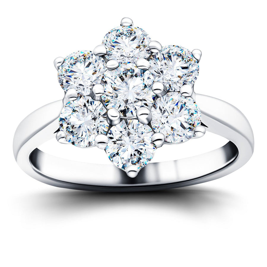 Lab Diamond 0.50ct Cluster Ring G/VS Quality in Platinum - After Diamonds