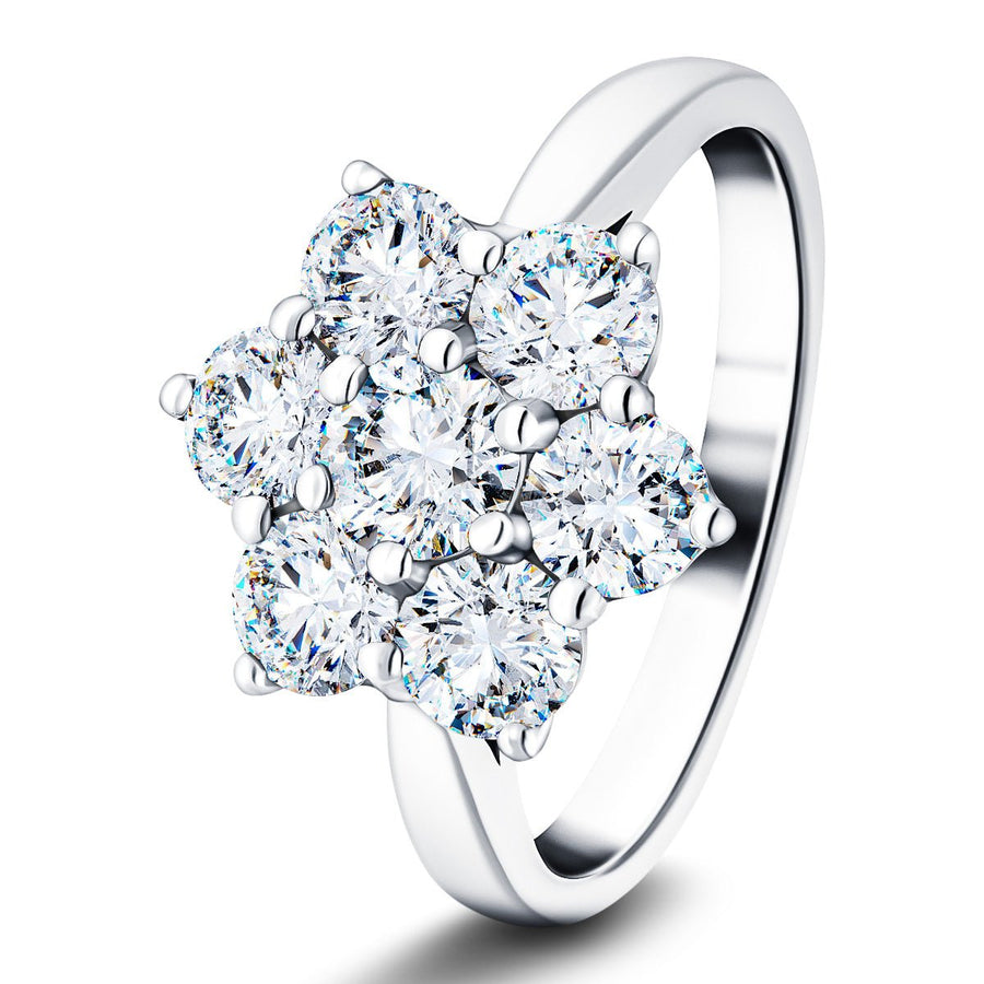 Lab Diamond 0.50ct Cluster Ring G/VS Quality in Platinum - After Diamonds