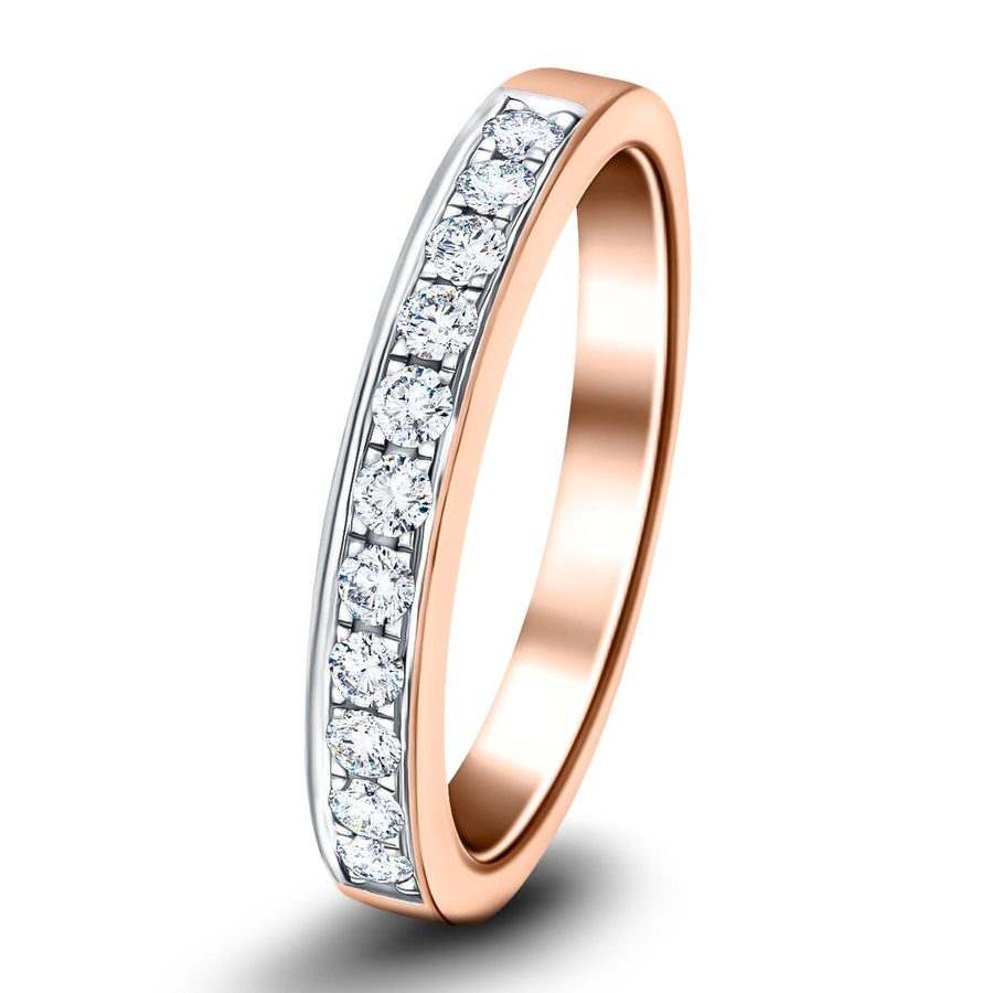 Lab Diamond 11 Stone Half Eternity Ring 0.25ct G/VS in 18k Rose Gold - After Diamonds