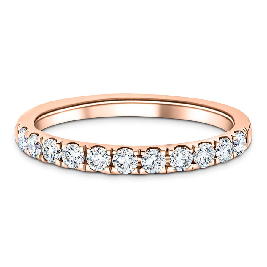 Lab Diamond 11 Stone Half Eternity Ring 0.40ct G/VS in 9k Rose Gold - After Diamonds