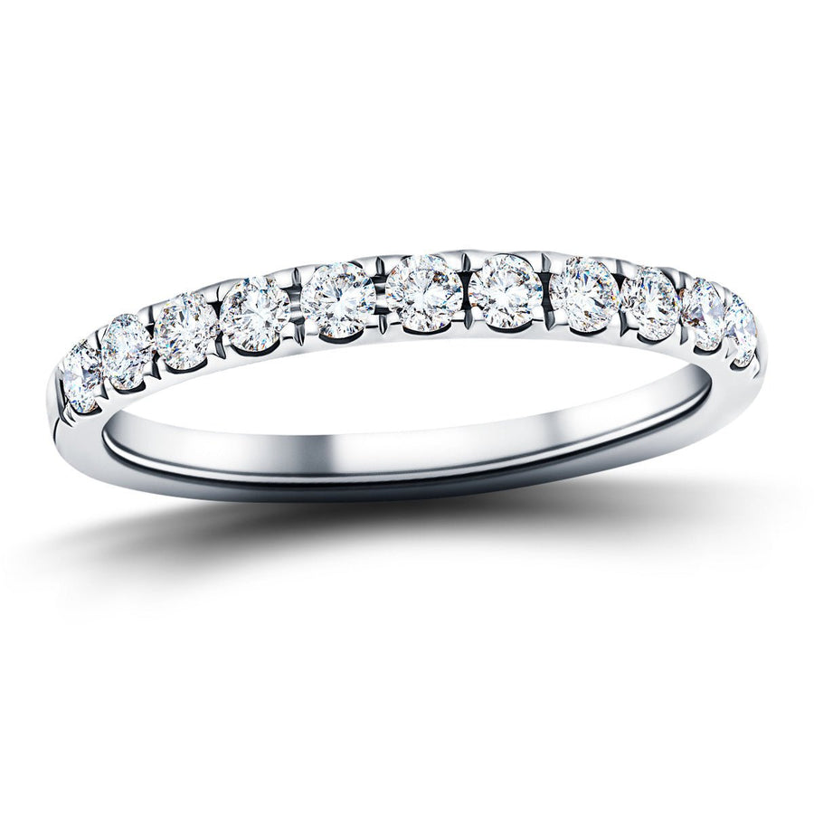Lab Diamond 11 Stone Half Eternity Ring 0.40ct G/VS in Platinum - After Diamonds