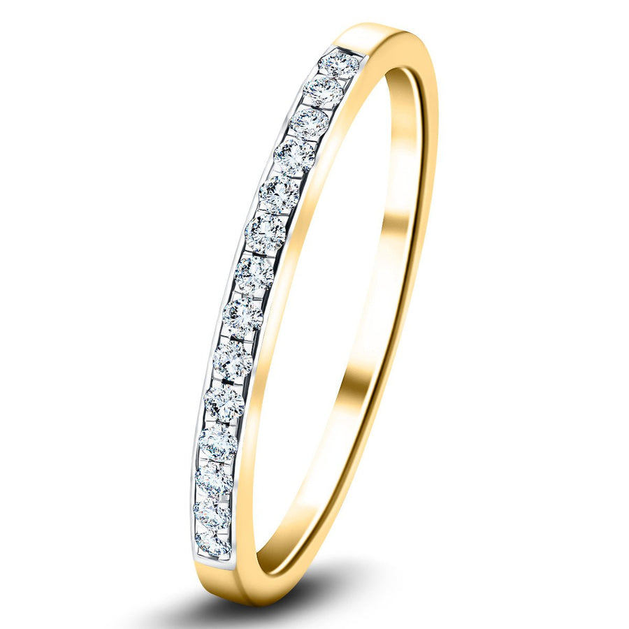Lab Diamond 14 Stone Half Eternity Ring 0.15ct G/VS in 9k Yellow Gold - After Diamonds