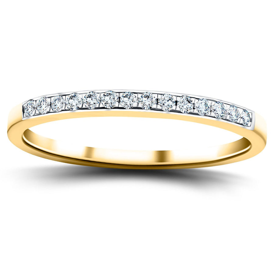 Lab Diamond 14 Stone Half Eternity Ring 0.15ct G/VS in 9k Yellow Gold - After Diamonds