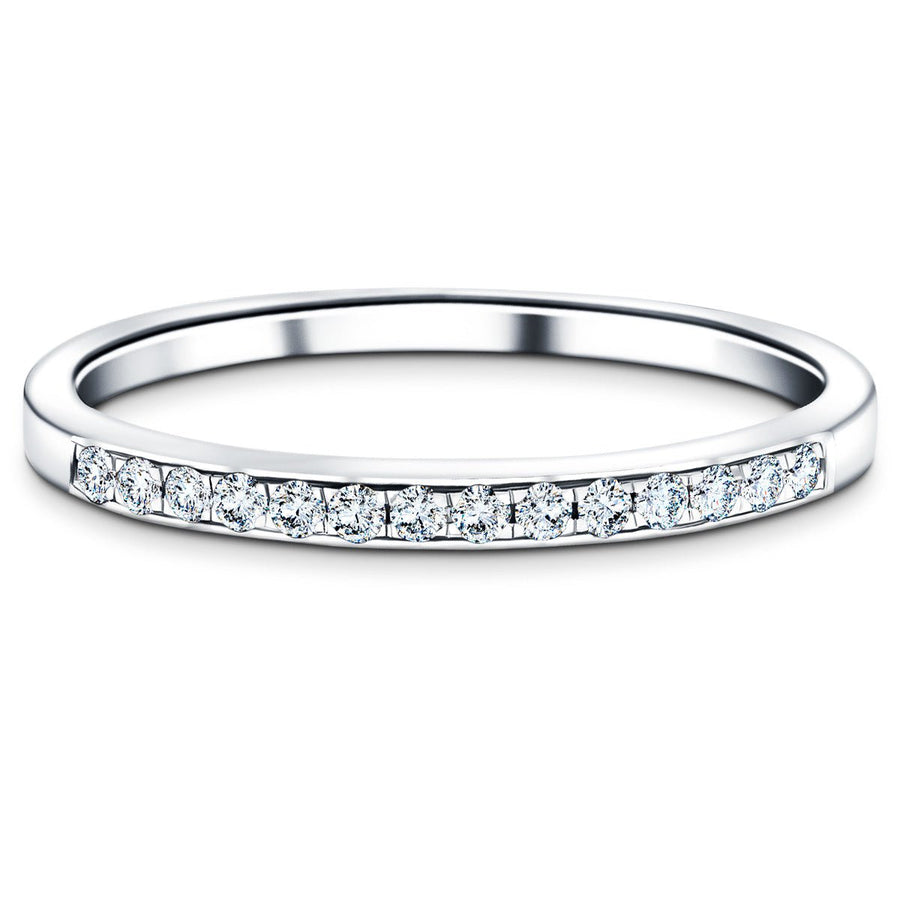 Lab Diamond 14 Stone Half Eternity Ring 0.15ct G/VS in Platinum - After Diamonds